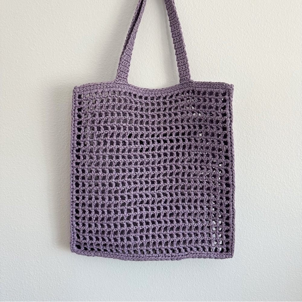 Prada “Lily” Purple Raffia Embroidered Logo Tote Shoulder Bag - Picture 2 of 12